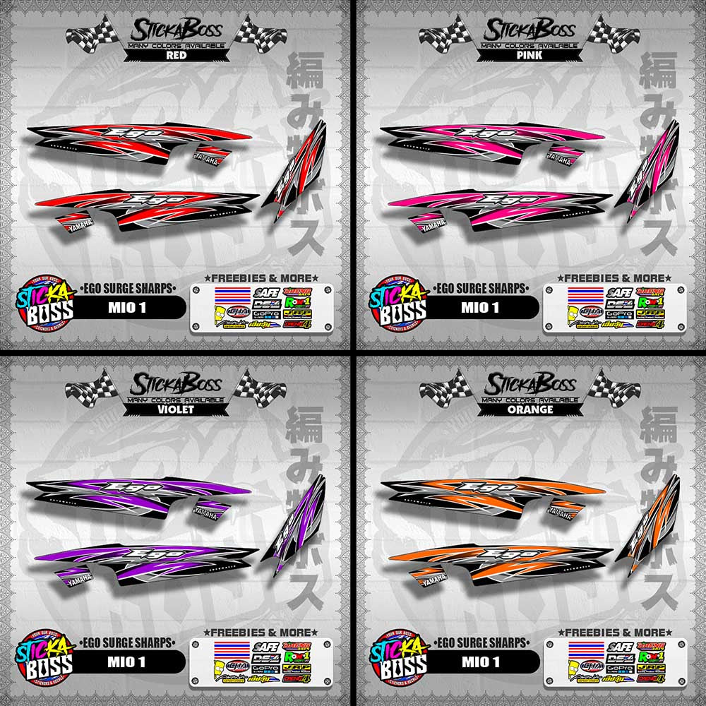 MIO 1 DECALS ( EGO SURGE SHARPS ) [ PREMIUM GLOSSY LAMINATED ]【WITH FREEBIES】
