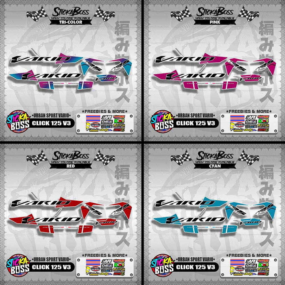 CLICK 125 V3 DECALS ( URBAN SPORT VARIO )【WITH FREEBIES】