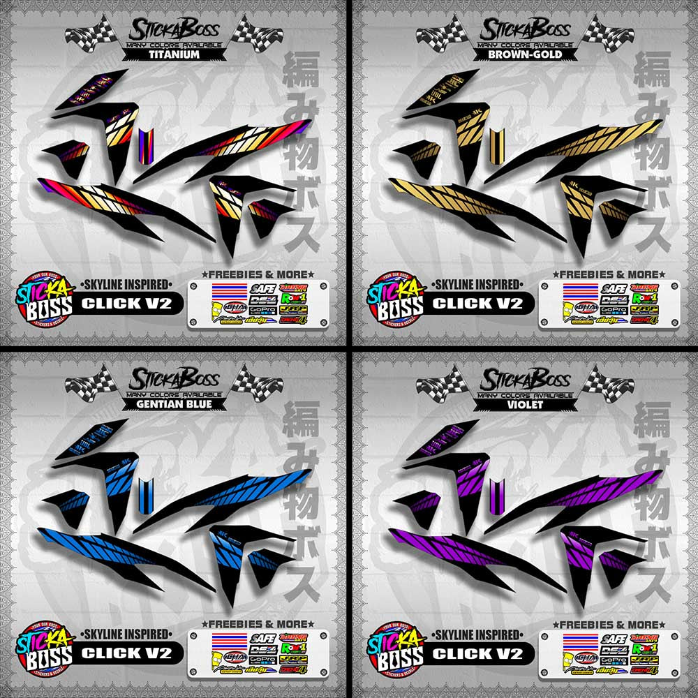 CLICK V2 DECALS ( SKYLINE INSPIRED )【WITH FREEBIES】