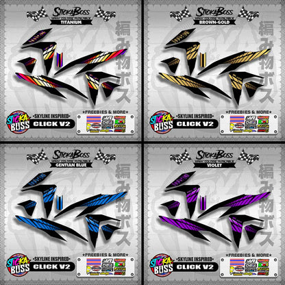 CLICK V2 DECALS ( SKYLINE INSPIRED )【WITH FREEBIES】