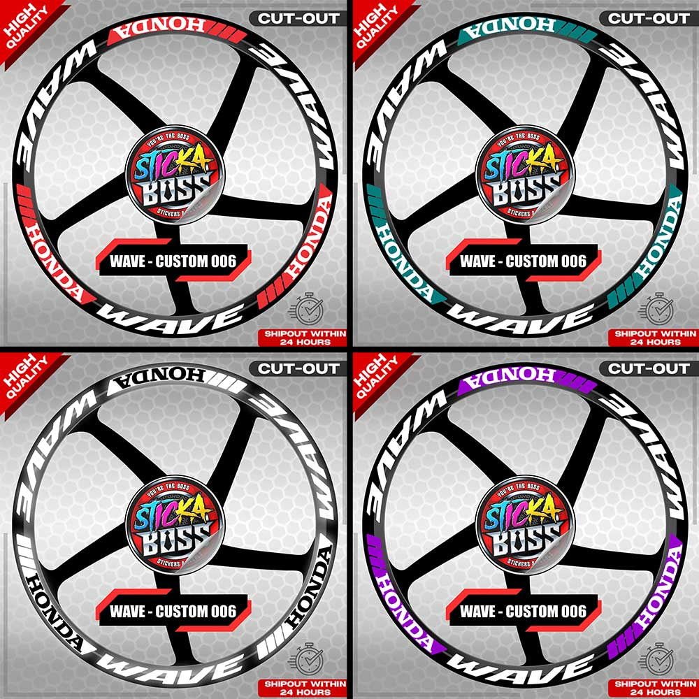 WAVE 110 / 125 MAG STICKER SET ( 2 MAGS ) - CUSTOM 006 | VINYL WATERPROOF CUT-OUT DECALS