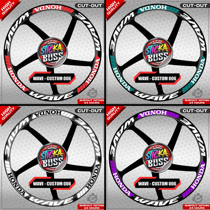 WAVE 110 / 125 MAG STICKER SET ( 2 MAGS ) - CUSTOM 006 | VINYL WATERPROOF CUT-OUT DECALS