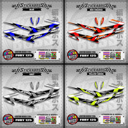 FURY 125 STICKER DECALS ( CUSTOM INJEKSI 2290 )【WITH FREEBIES】