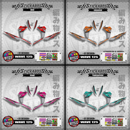 Honda Wave Dash 125 Stock Decals (01 Design)【WITH FREEBIES】Malaysia Concept