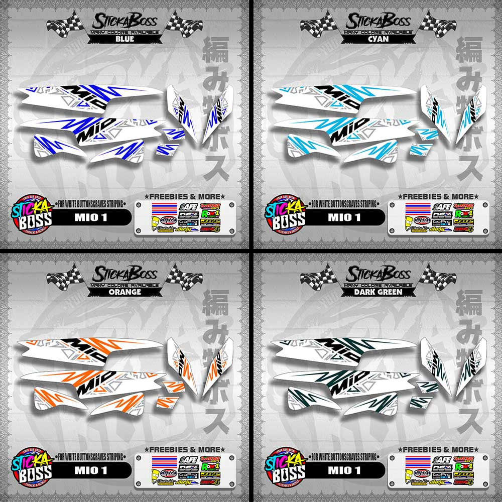 MIO 1 DECALS ( FOR WHITE BUTTONSCRAVES STRIPING )【WITH FREEBIES】