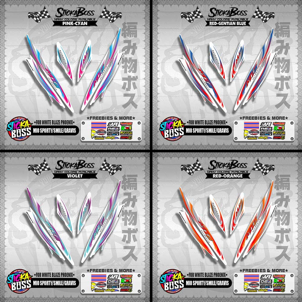 MIO SPORTY / SMILE / GRAVIS DECALS ( FOR WHITE BLAZE PHOENIX )【WITH FREEBIES】