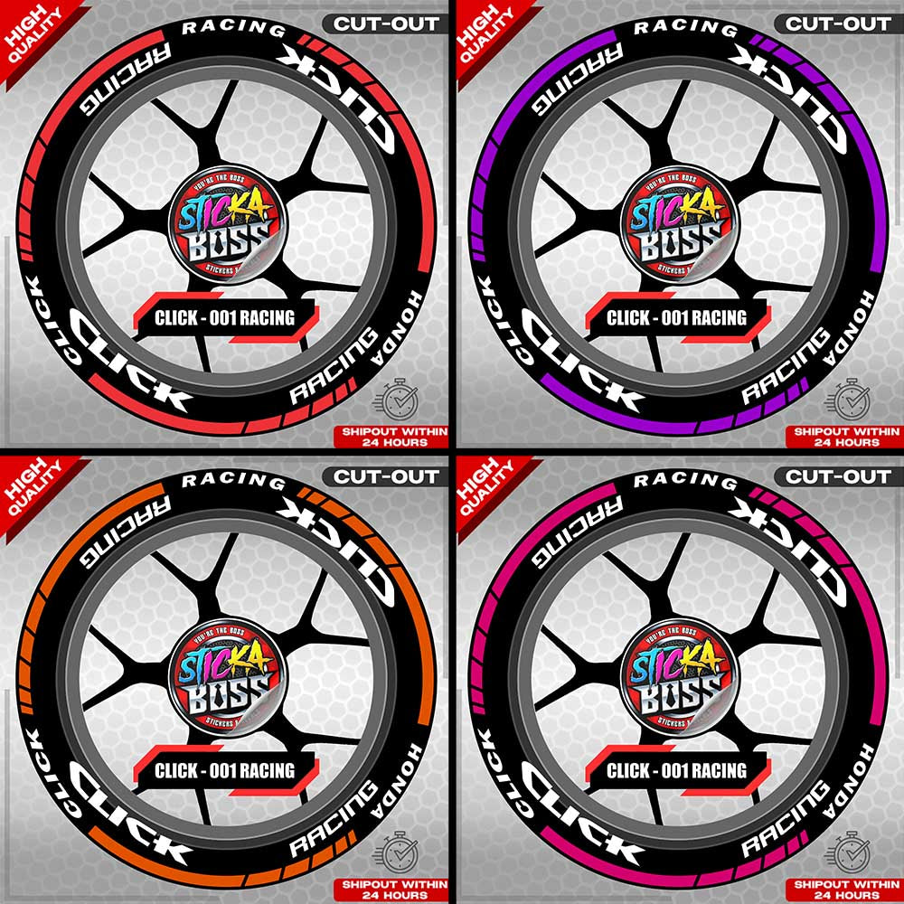 CLICK 125 / 150 / 160 MAGS STICKER SET  ( 2 MAGS ) - 001 RACING | VINYL WATERPROOF CUT-OUT DECALS