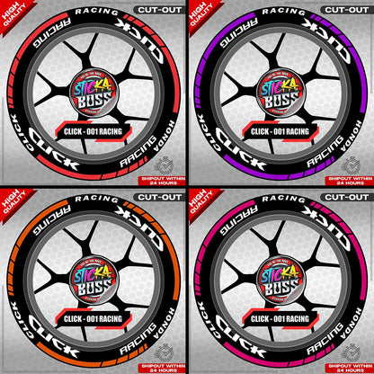 CLICK 125 / 150 / 160 MAGS STICKER SET  ( 2 MAGS ) - 001 RACING | VINYL WATERPROOF CUT-OUT DECALS