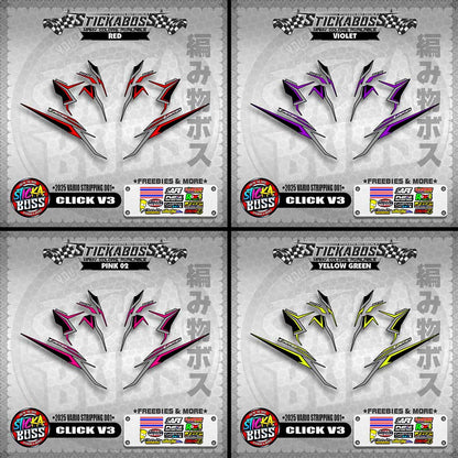 CLICK V3 STICKER DECALS ( 2025 VARIO STRIPPING 001 )【WITH FREEBIES】