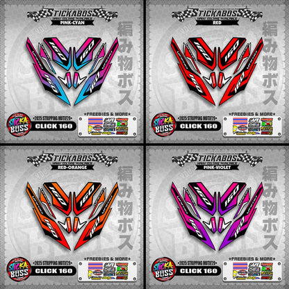 CLICK 160 STICKER DECALS ( 2025 STRIPPING MOTIF29 )【WITH FREEBIES】