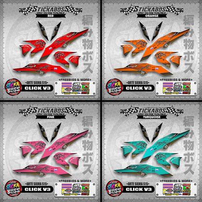 CLICK V3 STICKER DECALS ( ARTE SILVIA S15 )【WITH FREEBIES】