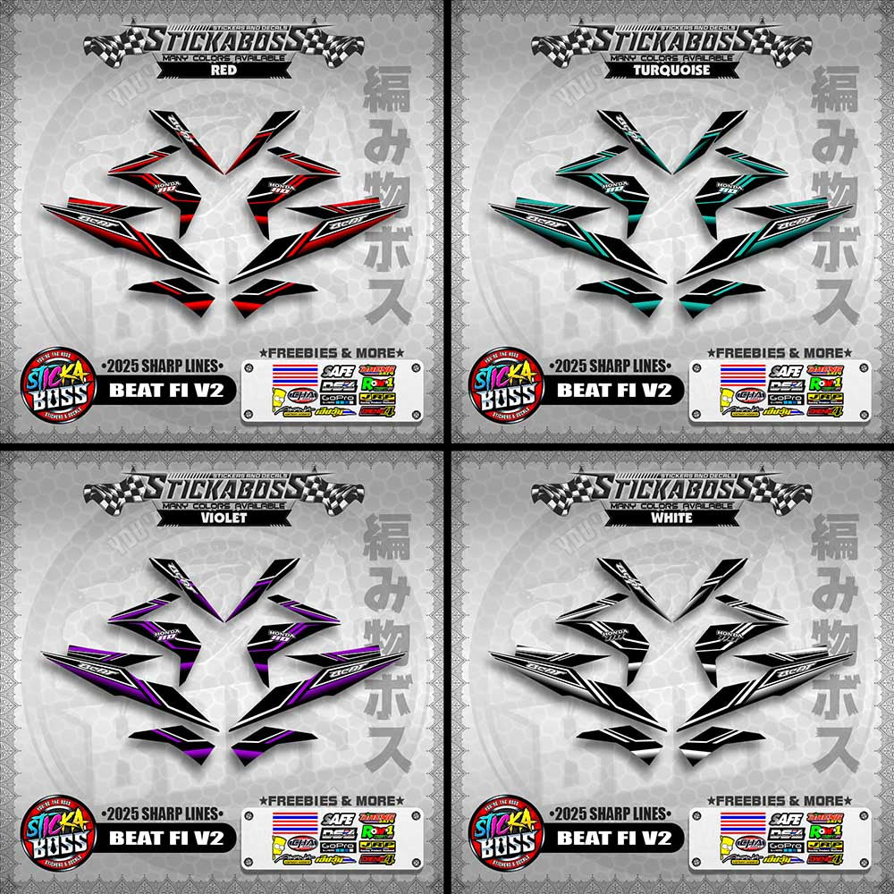 BEAT FI V2 INDO STICKER DECALS ( 2025 SHARP LINES )【WITH FREEBIES】