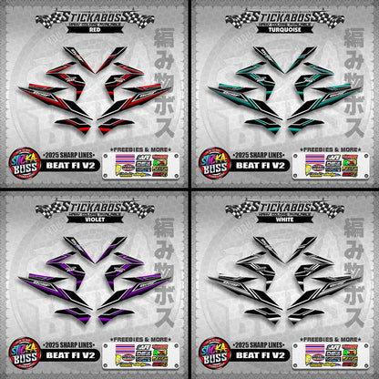 BEAT FI V2 INDO STICKER DECALS ( 2025 SHARP LINES )【WITH FREEBIES】