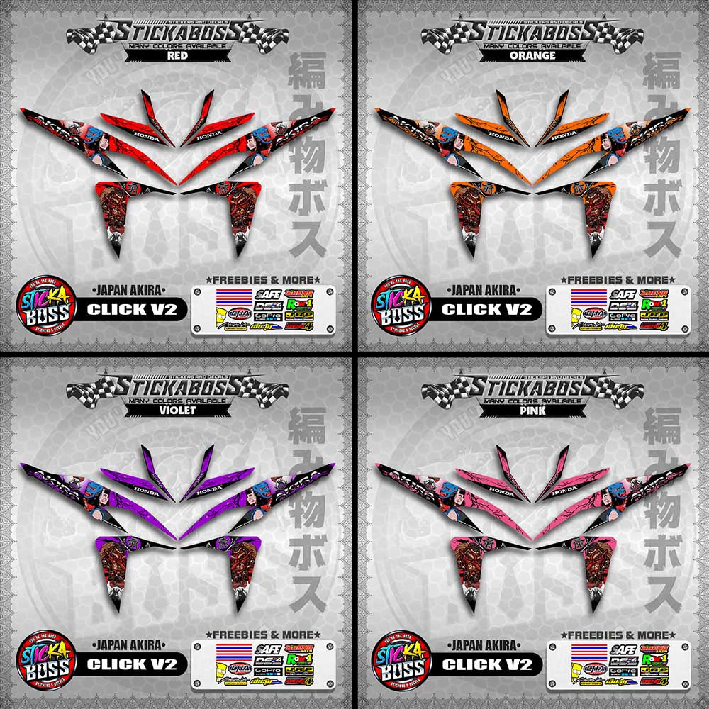 CLICK V2 STICKER DECALS ( JAPAN AKIRA )【WITH FREEBIES】