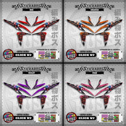 CLICK V2 STICKER DECALS ( JAPAN AKIRA )【WITH FREEBIES】