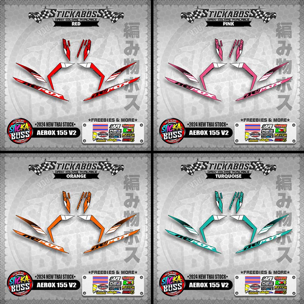 AEROX 155 V2 STICKER DECALS ( 2024 NEW THAI STOCK )【WITH FREEBIES】