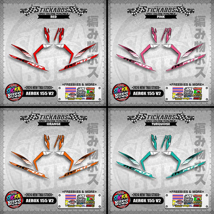 AEROX 155 V2 STICKER DECALS ( 2024 NEW THAI STOCK )【WITH FREEBIES】