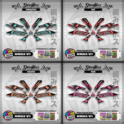 NMAX V1 DECALS ( PETRONAS BARRACUDA EDITION )【WITH FREEBIES】