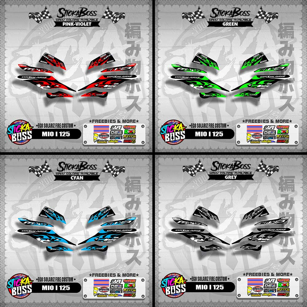 MIO I 125 DECALS ( EGO SOLARIZ FIRE CUSTOM )【WITH FREEBIES】