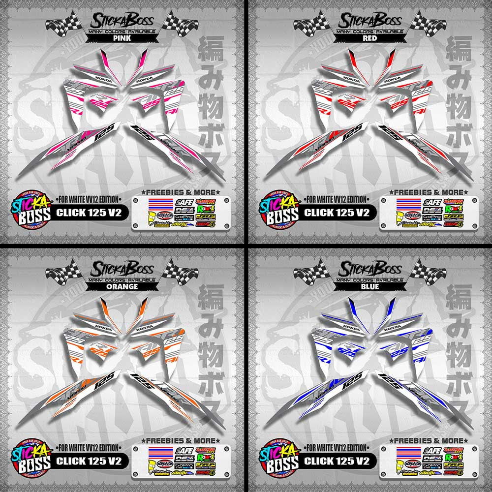 CLICK 125 V2 DECALS ( FOR WHITE VV12 EDITION )【WITH FREEBIES】