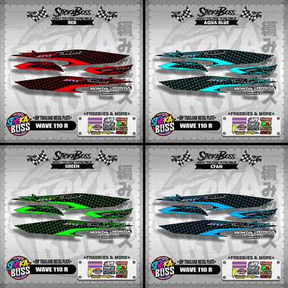 WAVE 110 R DECALS ( JRP THAILAND METAL PLATE )【WITH FREEBIES】