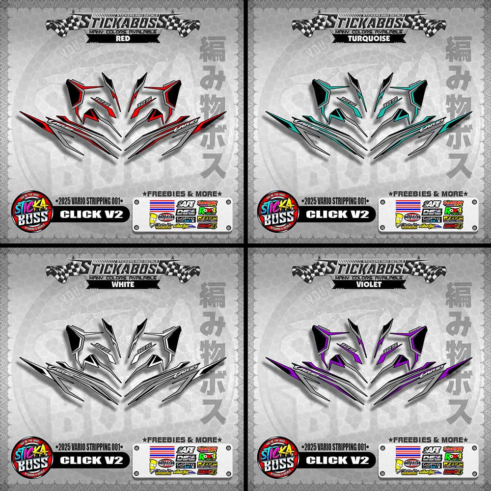 CLICK V2 STICKER DECALS ( 2025 VARIO STRIPPING 001 )【WITH FREEBIES】