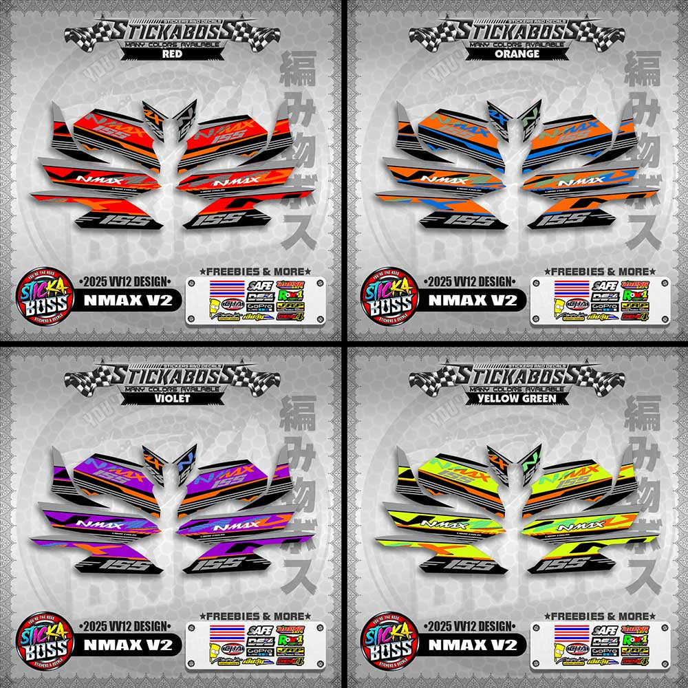 NMAX V2 MALAYSIAN STICKER DECALS ( 2025 VV12 DESIGN )【WITH FREEBIES】