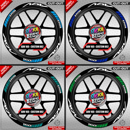 ADV 160 MAG STICKER SET ( 2 MAGS ) - CUSTOM 002 | VINYL WATERPROOF CUT-OUT DECALS