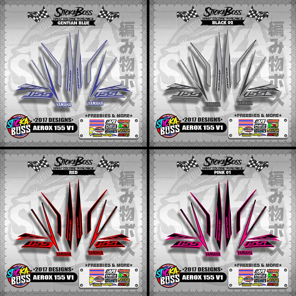 AEROX 155 V1 STOCK DECALS ( 2017 DESIGNS ) 【WITH FREEBIES】