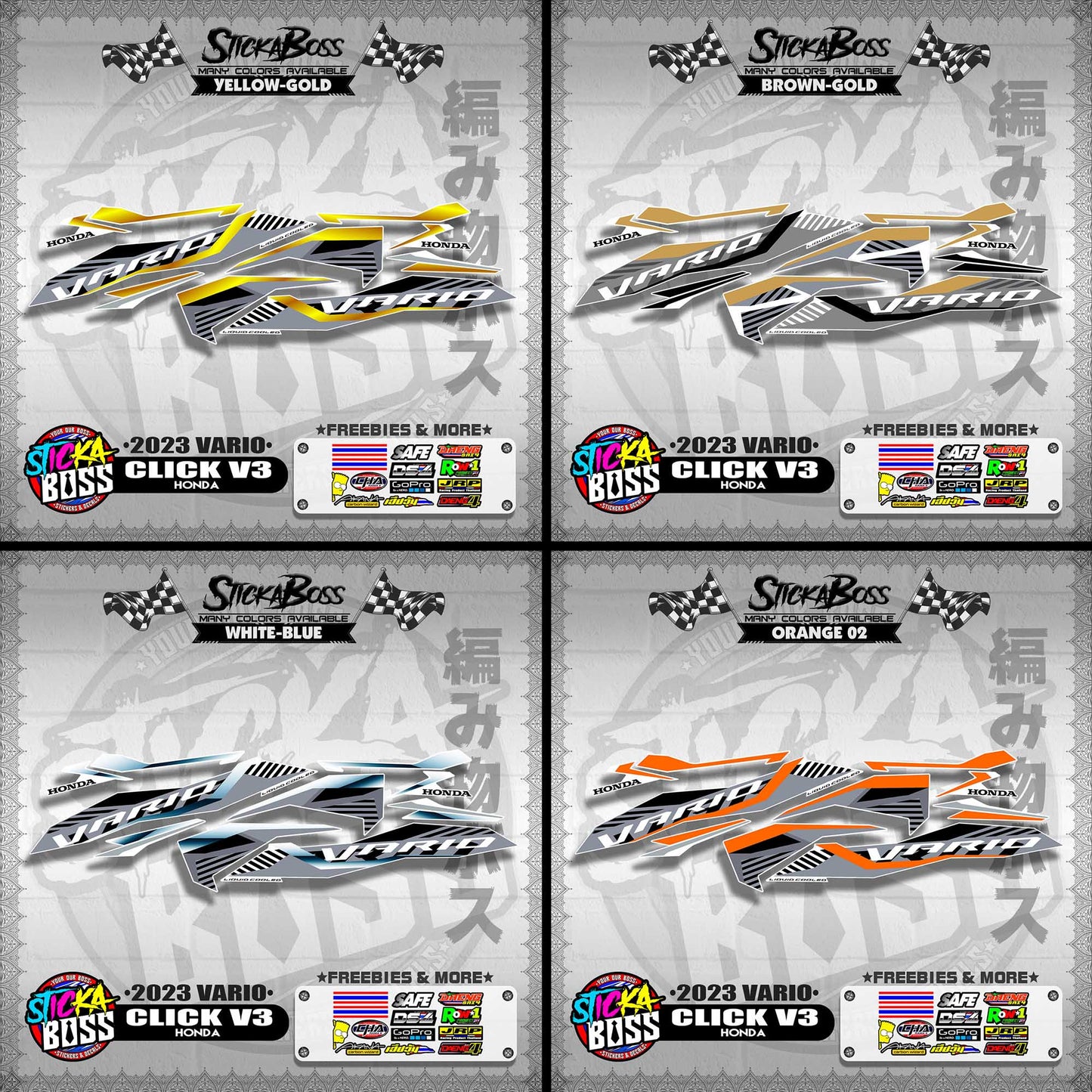 CLICK V3 STOCK DECALS ( 2023 VARIO )【WITH FREEBIES】