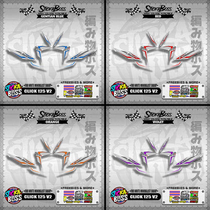 CLICK 125 V2 DECALS ( FOR WHITE MINIMALIST SHARP )【WITH FREEBIES】
