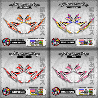 RAIDER 150 CARB STICKER DECALS ( FOR WHITE BELANG STRIPED R150 )【WITH FREEBIES】