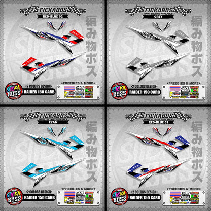 RAIDER 150 CARB MALAYSIAN STICKER DECALS ( 2 COLORS DESIGN  )【WITH FREEBIES】