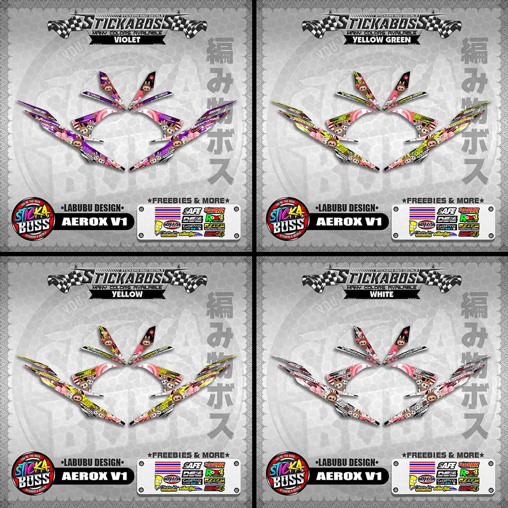 AEROX V1 STICKER DECALS ( LABUBU DESIGN )【WITH FREEBIES】
