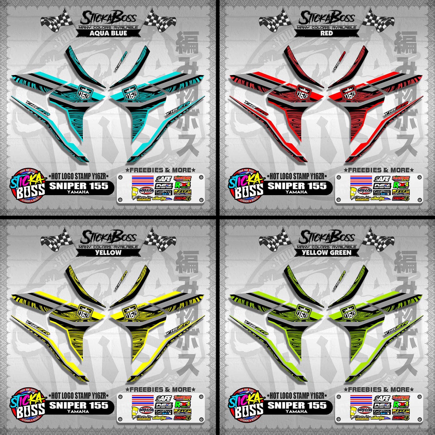 SNIPER 155 DECALS ( HOT LOGO STAMP Y16ZR )【WITH FREEBIES】