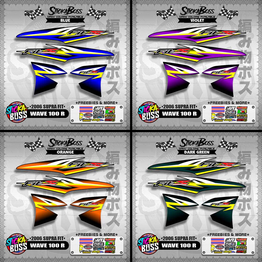 WAVE 100 R STOCK DECALS ( 2006 SUPRA FIT )【WITH FREEBIES】