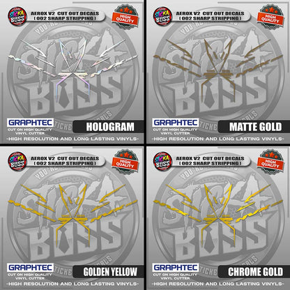 AEROX V2 CUT OUT DECALS ( 002 SHARP STRIPPING ) | VINYL WATERPROOF CUT-OUT STICKER DECALS