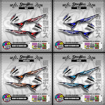 RAIDER 150 REBORN CARB DECALS ( 2024 SATRIA NTN N19 LINES )【WITH FREEBIES】