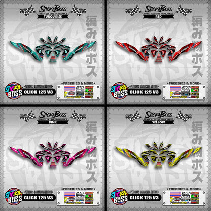 CLICK 125 V3 DECALS ( PETRONAS BARRACUDA EDITION )【WITH FREEBIES】