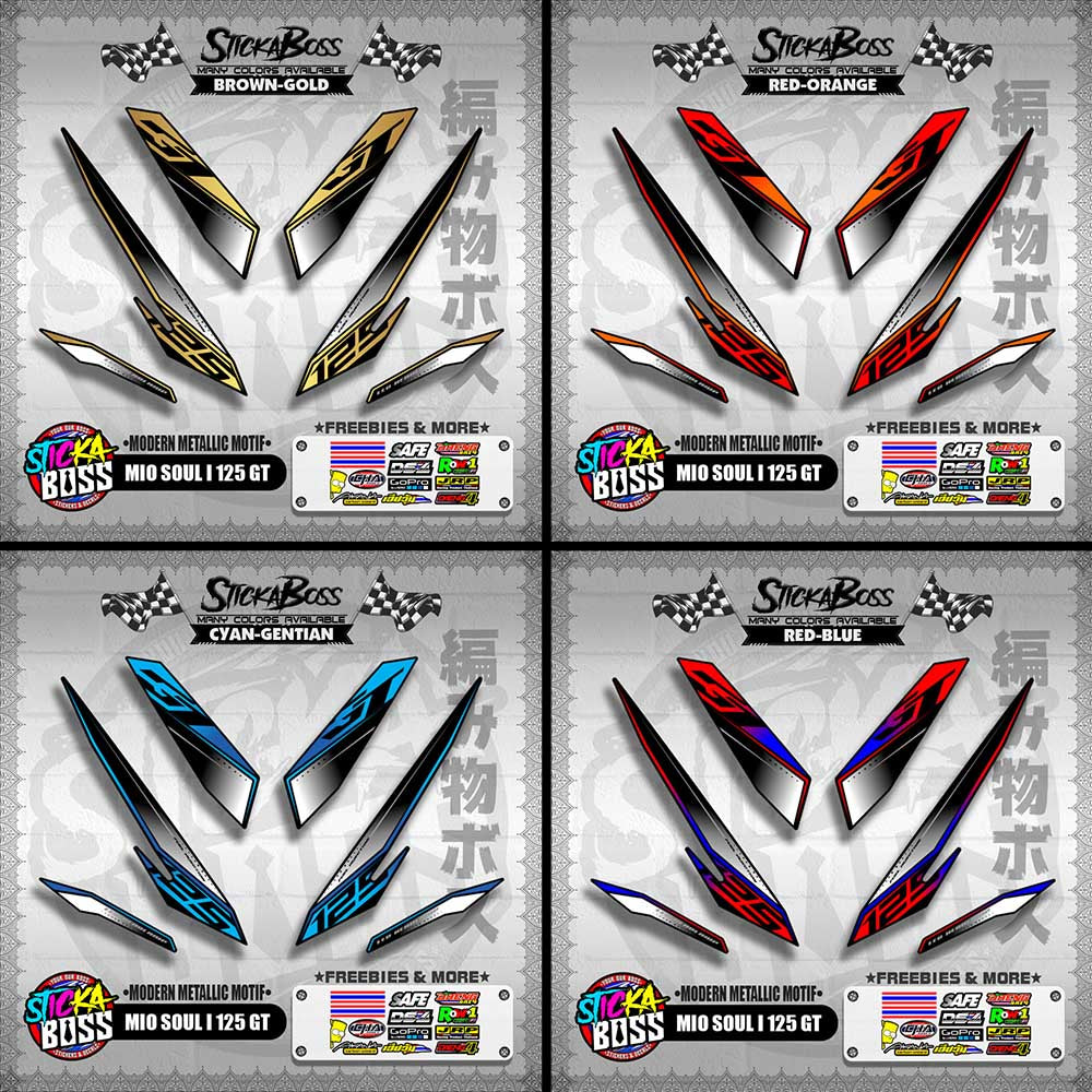MIO SOUL I 125 GT DECALS ( MODERN METALLIC MOTIF )【WITH FREEBIES】