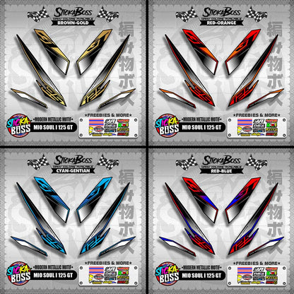 MIO SOUL I 125 GT DECALS ( MODERN METALLIC MOTIF )【WITH FREEBIES】