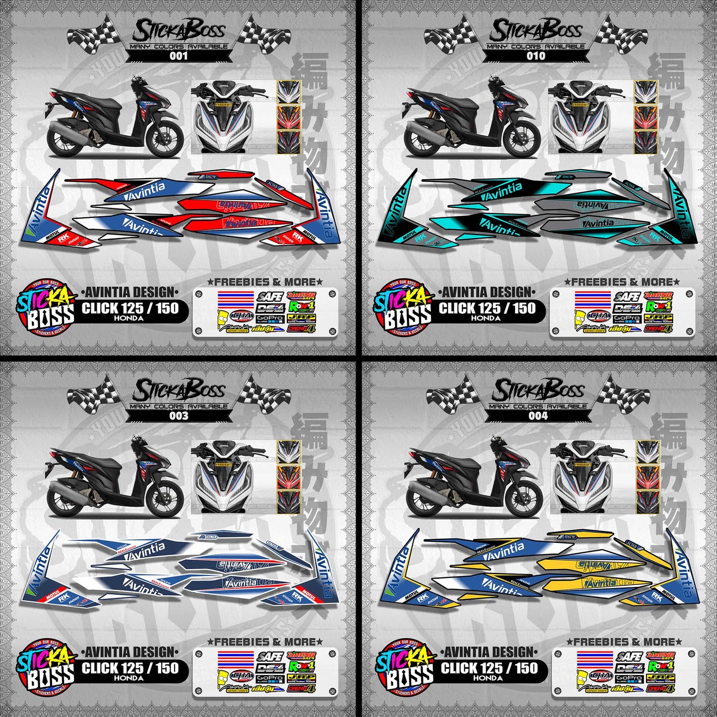 CLICK 125 / 150 V2 DECALS ( AVINTIA DESIGN )【WITH FREEBIES】