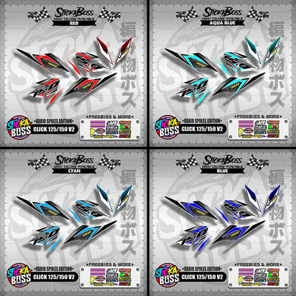 CLICK 125 / 150 V2 DECALS ( VARIO SPIKES EDITION ) 【WITH FREEBIES】