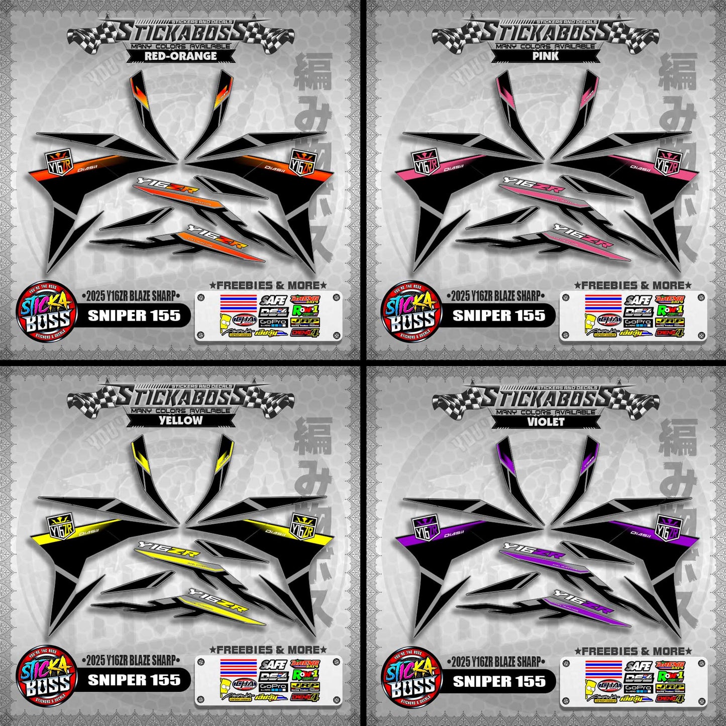 SNIPER 155 STICKER DECALS ( 2025 Y16ZR BLAZE SHARP )【WITH FREEBIES】