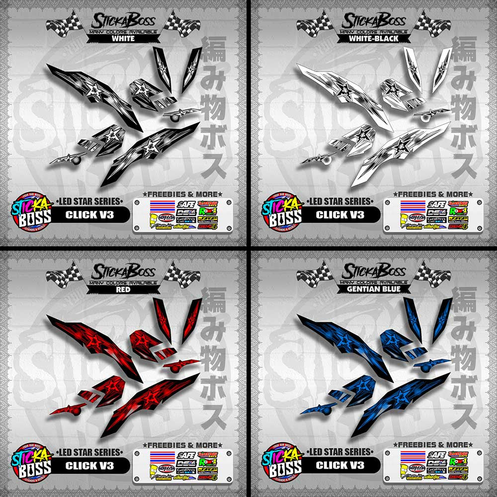 CLICK V3 DECALS ( LED STAR SERIES )【WITH FREEBIES】