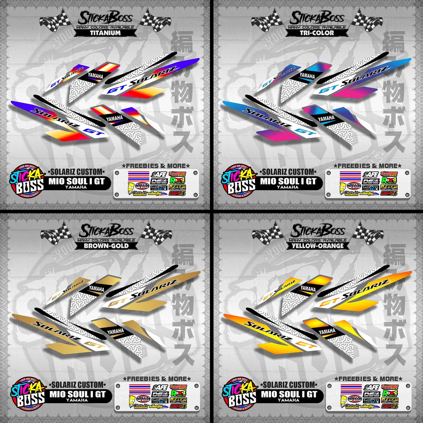 MIO SOUL I 125 GT DECALS ( SOLARIZ CUSTOM )【WITH FREEBIES】