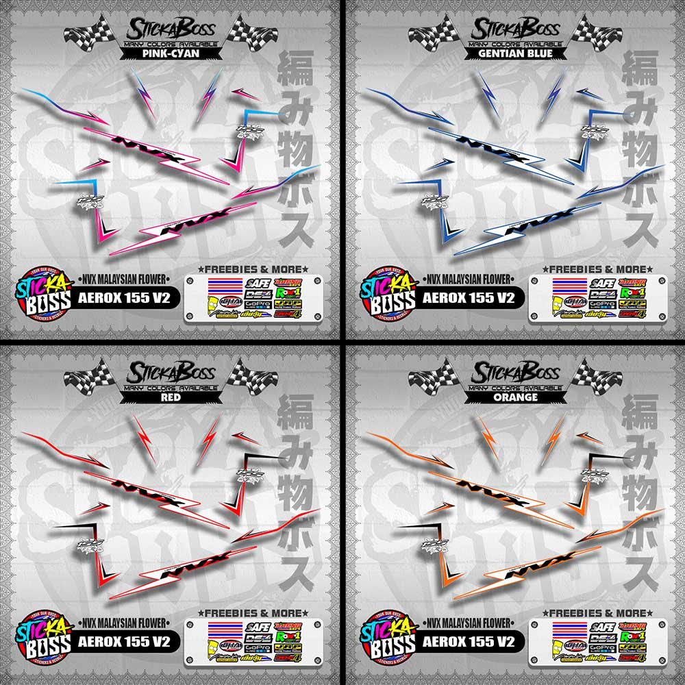 AEROX 155 V2 DECALS ( NVX MALAYSIAN FLOWER )【WITH FREEBIES】