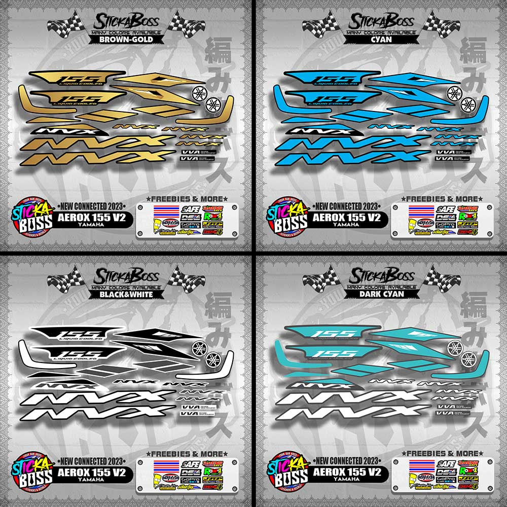AEROX 155 V2 DECALS ( NEW CONNECTED 2023 )【WITH FREEBIES】