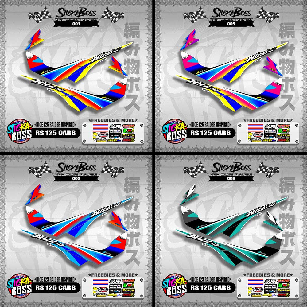 RS 125 CARB THAI DECALS ( NICE 125 RAIDER INSPIRED )【WITH FREEBIES】