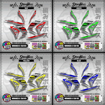 WINNER X 150 V3 DECALS ( BB001 RS150R DESIGN )【WITH FREEBIES】